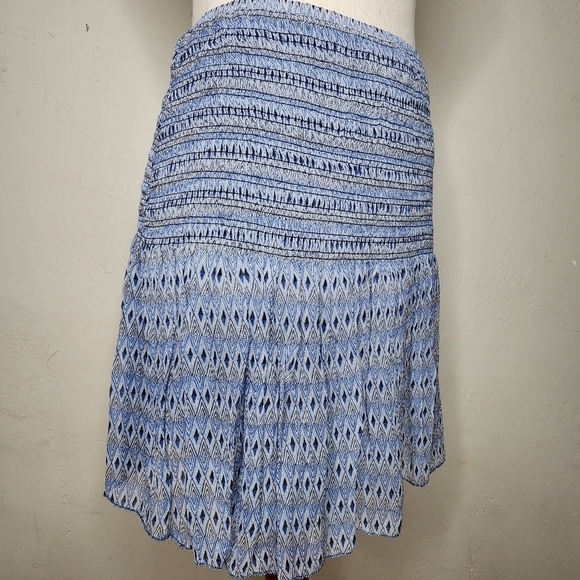 Ulla Johnson‎ Kenza Blue Silk Smocked Waist Mini Skirt Size 2 - Picture 6 of 11